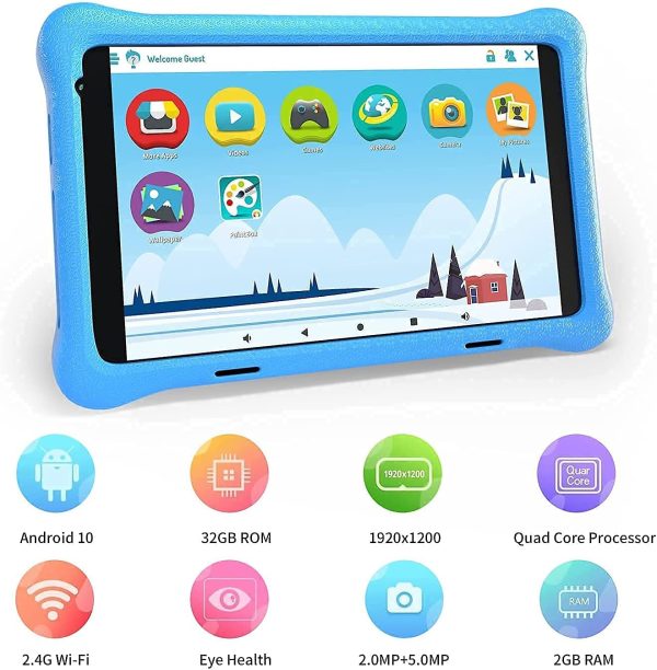 Tablet Bambini 8 Pollici Android 10 kids tablet 2GB+32GB Display IPS FHD Tablet per Bambini - immagine 2