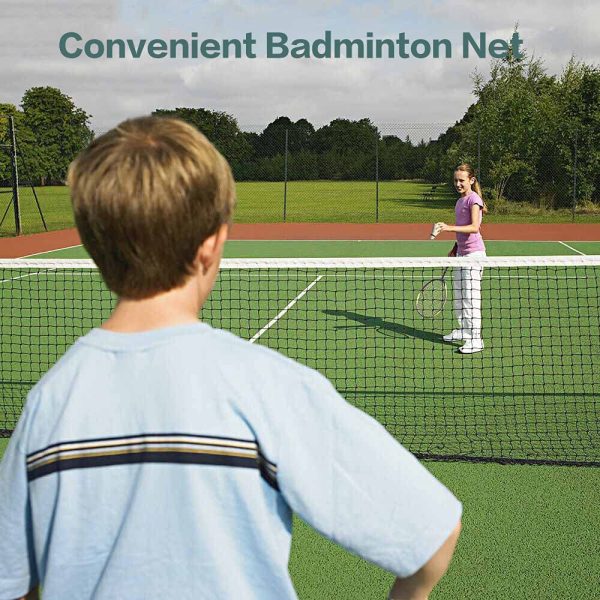 Rete Da Badminton Portatile,Rete Da Pallavolo Regolabile Pieghevole ,Rete Da Tennis Standard Per Giardino Spiaggia Sportivo All'Aperto 6.1x0.76m Verde - immagine 7