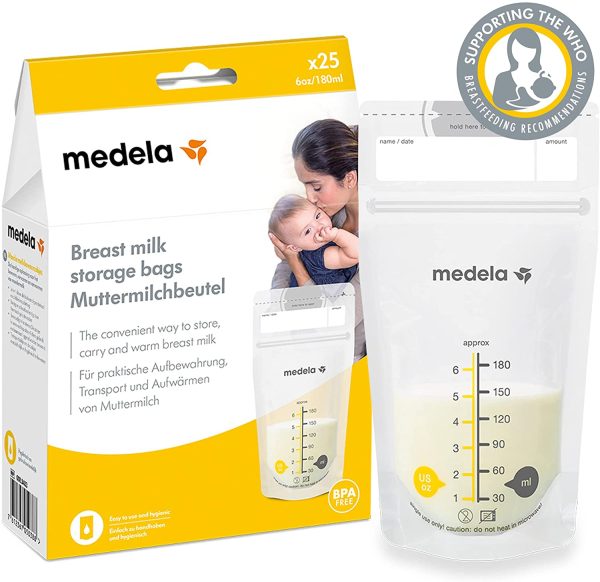 Medela Set di Sacche per la Conservazione del Latte Materno da 180 ml, Confezione da 25 Sacchetti per Raccolta del Latte Materno senza BPA con Doppia Chiusura, Congelamento e Scongelamento Rapido - immagine 7