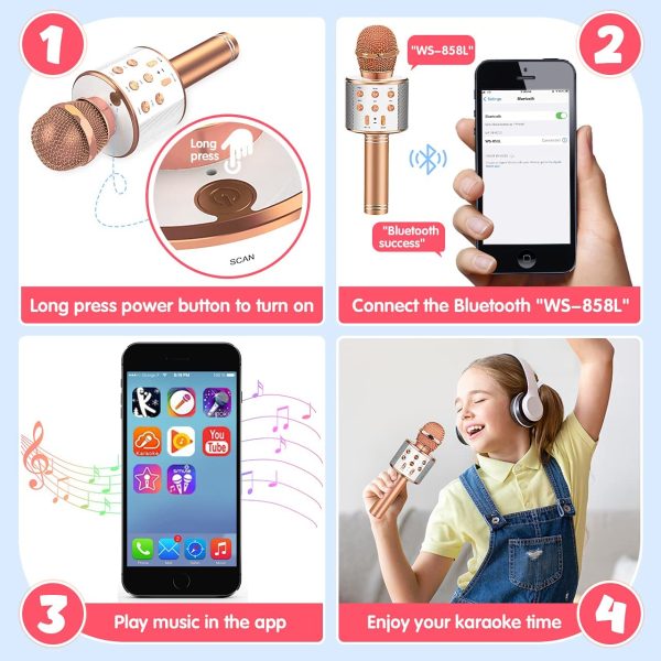 Tesoyzii Microfono Bluetooth Senza Fili Home Microfono Karaoke per Bambini - i Migliori Regali per i Bambini