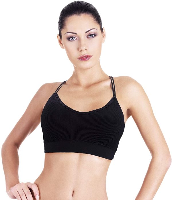 BQTQ 5 Pezzi Reggiseno a Canotta V Collo Bralette Senza Ferretto per Donna, 5 Colori - immagine 4