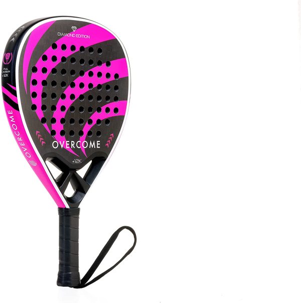 OVERCOME Racchetta Padel Unisex, Padel Racchette Fibra di Carbonio 12K, Diamond, Paddle Racchetta Forma Diamante, Livello Intermedio-Avanzato, Ottimo Bilanciamento - immagine 5