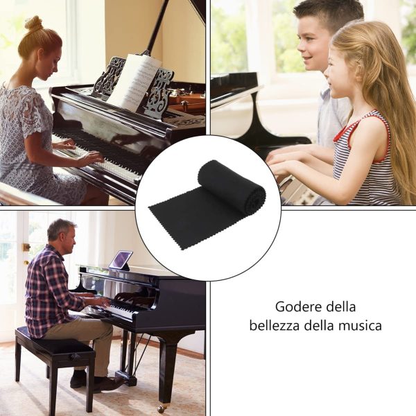 Tastiera Pianoforte Parapolvere,Copritastiera Pianoforte Panno,Panno Tastiera,Copritastiera Pianoforte,Copertura Pianoforte Cover per Pianoforte 88 Tastiera Protettivo Dirt-proof(Nero) - immagine 7