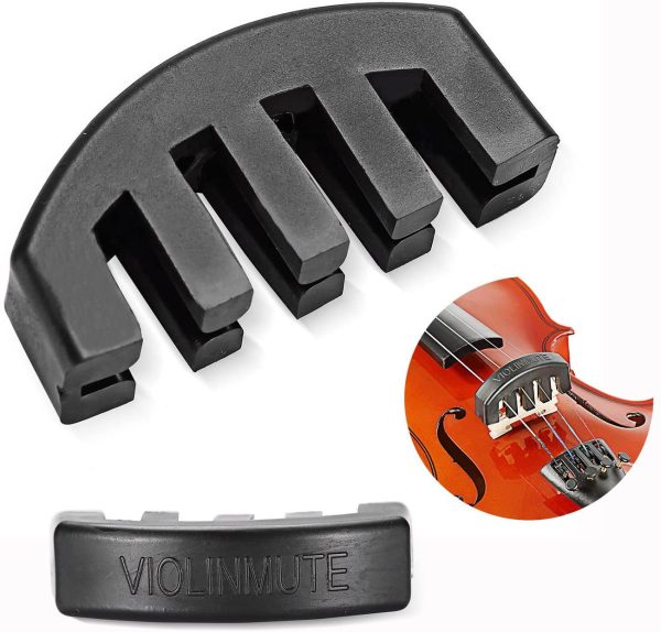 Sordina Mute Silenziatore con 5 Denti per Violino, Leggero e Morbido in Gomma - immagine 7