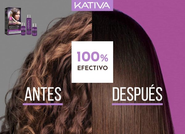 Kativa - Keratin Alisado Brasile?o, Kit Stiratura Brasiliana - Trattamento Professionale Lisciante Anti Crespo alla Cheratina, Senza Formaldeide e Solfati - con Shampoo, Balsamo e Maschera Trattamento - immagine 2