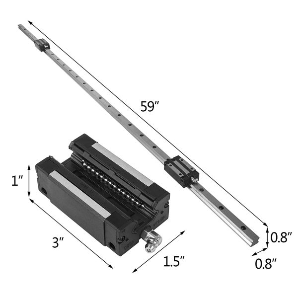 VEVOR HGH20 Guida Lineare, Set di Guide per Cuscinetti Lineari con 4 Supporti e 2 Alberi di Guida da 1500 mm, Guida Lineare in Acciaio Inox,Ideale per Fresatrici con Cuscinetto Portablocco - immagine 4