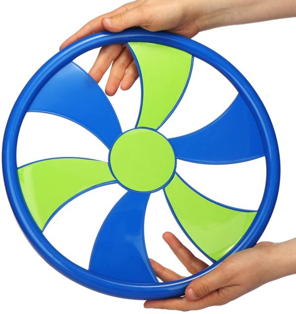 com-four® 2X Frisbee per Bambini e Adulti - Lancio del Disco - Disco Frisbee con Cui Giocare - 30 cm Disco Volante [la Selezione Varia] (2 Pezzi - Verde/Blu) - immagine 4