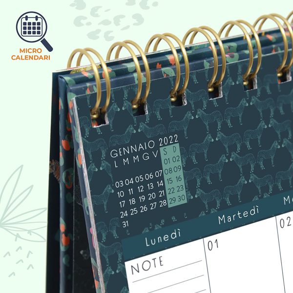 Calendario da tavolo 2022 Italiano Everyday . Calendario 2022 da tavolo con liste delle cose da fare. Calendario da scrivania 2022 da Gennaio a Dicembre 2022. - immagine 9