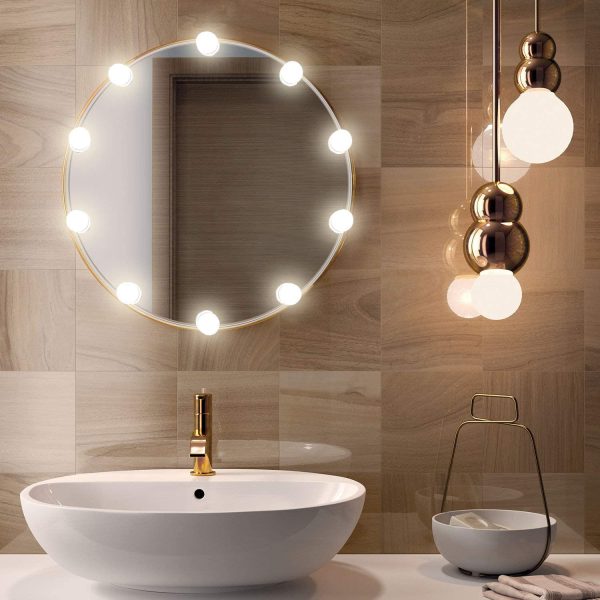 Vanity Lights, Lampade da Specchio Regolabili In Stile Hollywood con 10 Lampadine a LED Dimmerabili, 10 Modalit?? di Luminosit??, 3 Colori Chiari e Alimentatore USB, Specchio NON INCLUSO - immagine 3