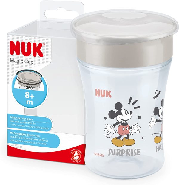 Nuk Magic Cup Bicchiere Antigoccia, 230 ml, Grigio (Mickey Mouse) - immagine 6