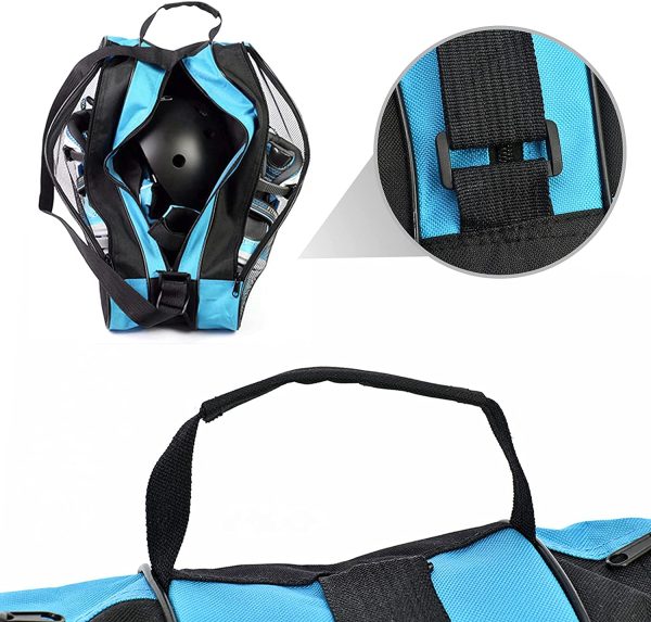 Borsa portapattini Skate Bag per Donne Uomo e Bambini,Borsa per Pattini Roller Skate Scarpe Borsa,Blu,besbomig - immagine 7