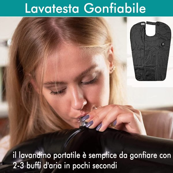 Lavatesta Parrucchiera Professionali Portatile - Lavatesta Per Lavandino - Lavatesta Per Disabili - Poggiatesta Per Lavare Capelli - Per La Cura Dei Capelli Di Bambini, Donne In Gravidanza E Anziani - immagine 6