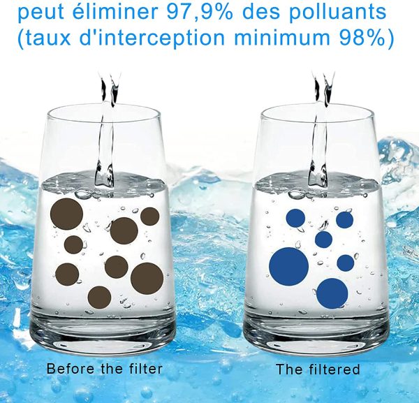 LZH Filter 3012-300GPD RO - Membrana Osmoe inversa reidenziale, filtro dell'acqua di ricambio per sistema di filtraggio dell'acqua potabile a 5 piani - immagine 8