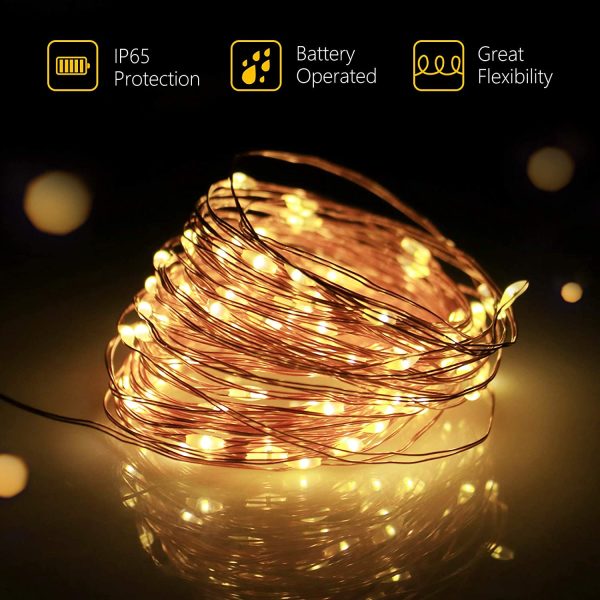 Luci Stringa, [3 Pezzi] 10M 100 LED Luci Natale Lucine Decorative Catene Luminose con Filo Rame Ghirlanda Luminosa Impermeabile per Camere Natale Interni e Esterni,Casa, Feste, Matrimonio - immagine 7