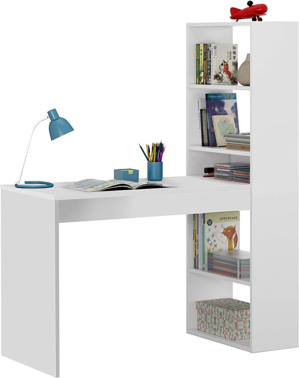 Abitti Tavolo da PC o scrivania con libreria Reversibile in  Alpi, 144 x 120 x 52 cm