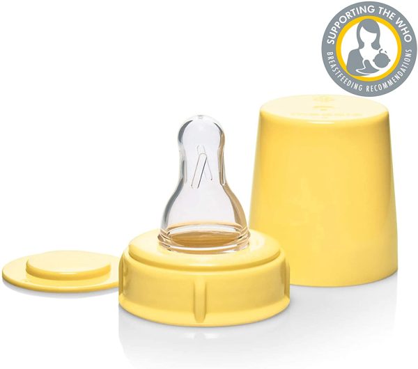 Medela Tettarella per Latte Materno a Flusso Lento con Biberon da 150 ml senza BPA, Supporta il Naturale Comportamento di Suzione del Bambino, Inclusa Bottiglia per Congelatore e Frigorifero - immagine 2