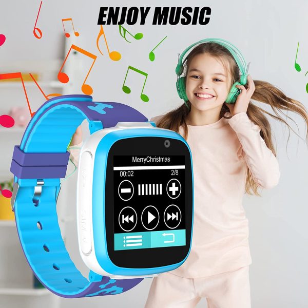 Orologio Intelligente Bambini con 6 Giochi, Smart Watch Phone per Bambini Musica MP3, Orologio Intelligente Bambini con Telefono Allarme Camera/Controllo dei genitori,3-12 Ys Regalo Bambini - immagine 4