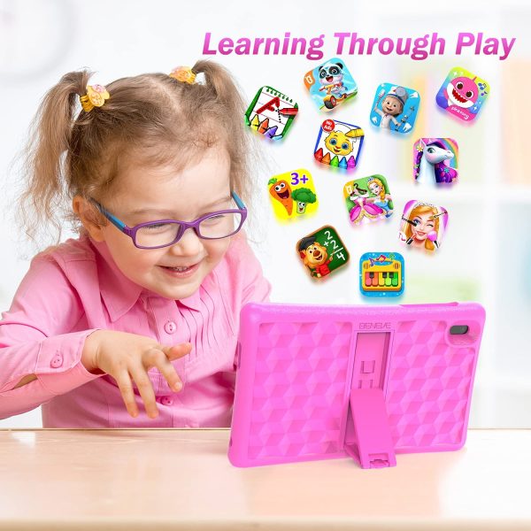 Tablet Bambini  7 Pollici Android 10.0 Tablet Quad Core 2GB RAM 16GB ROM WiFi Bluetooth Istruzione Giochi Software Bambini Preinstallato Con Custodia Tablet Bambini Controllo Genitori (Rosa) - immagine 5