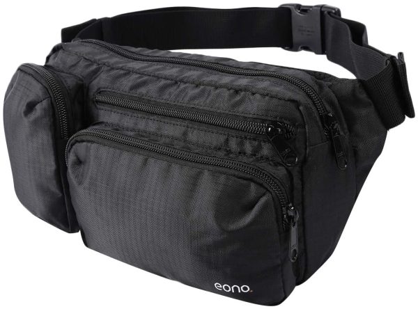 Amazon Brand - Eono Marsupio Sportivo con Tasche Multiple, Marsupio in Vita di Grande Capacit?? per Escursioni, Passeggiate con Cani, Viaggi e Attivit?? All'aperto - immagine 2