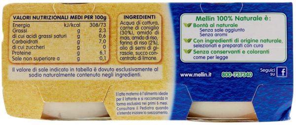 Mellin Omogenizzato Coniglio, 2 x 80g - immagine 2