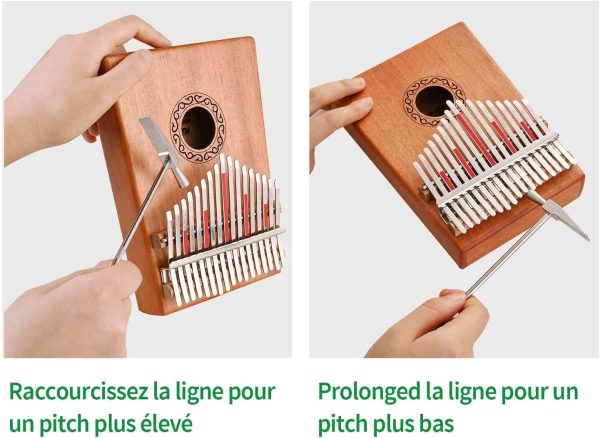 LukyTimo Kalimba 17 tasti - Strumento per pianoforte a pollice in mogano, Portatile Professionale Pianoforte, con Accessori e Istruzione e martello