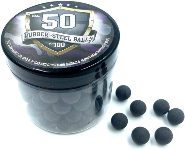 SSR 100x Hard Mix Rubber-Steel Balls Patinballs Rubberballs Pallini in Gomma Acciaio 50 Calibro Cal. for HDR 50 T4e Gun Pistol - immagine 4