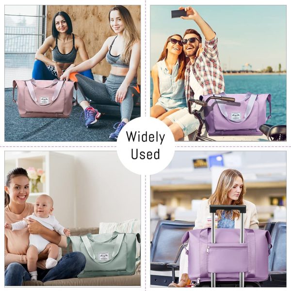 Viaggio Pieghevoli di Grande Dapacit??, QLFJ-FurDec Borsa a Mano Leggeri Espandibile e Impermeabili, Adatte per Weekends, Notte, Vacanzes, Shopping, Sport - immagine 4