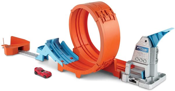 Hot Wheels -Pista Acrobazie nel Loop con Lanciatore Doppio, Rampa a Molla e Macchinina, Giocattolo per Bambini 4+ Anni, GTV13 - immagine 4