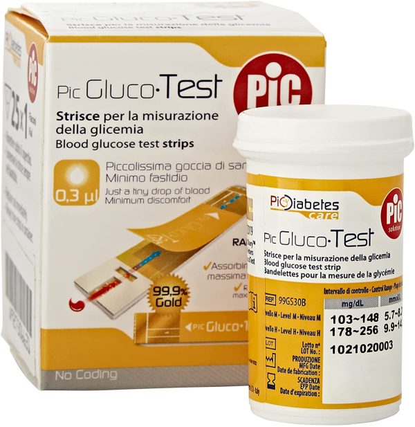 Pic Solution Pic GlucoTest - Strisce Per La Misurazione Della Glicemia 25 Pezzi - immagine 2