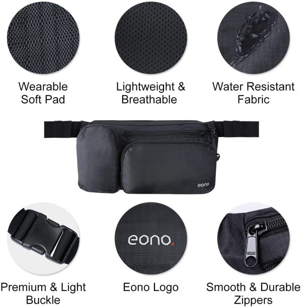 Amazon Brand - Eono Marsupio Sportivo con Tasche Multiple, Marsupio in Vita di Grande Capacit?? per Escursioni, Passeggiate con Cani, Viaggi e Attivit?? All'aperto - immagine 7