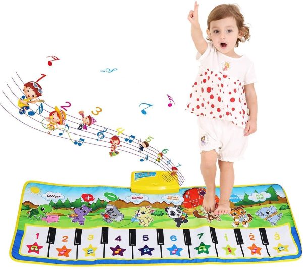 NEWSTYLE Tappeto Musicale Bambini,Tappetino per Pianoforte con8 Suoni Strumenti,Tappeto Danza Musicale Tocco Mat Educativo Giocattolo per Bambini 1 2 3 4 5 Anni (100 x 36cm) - immagine 7