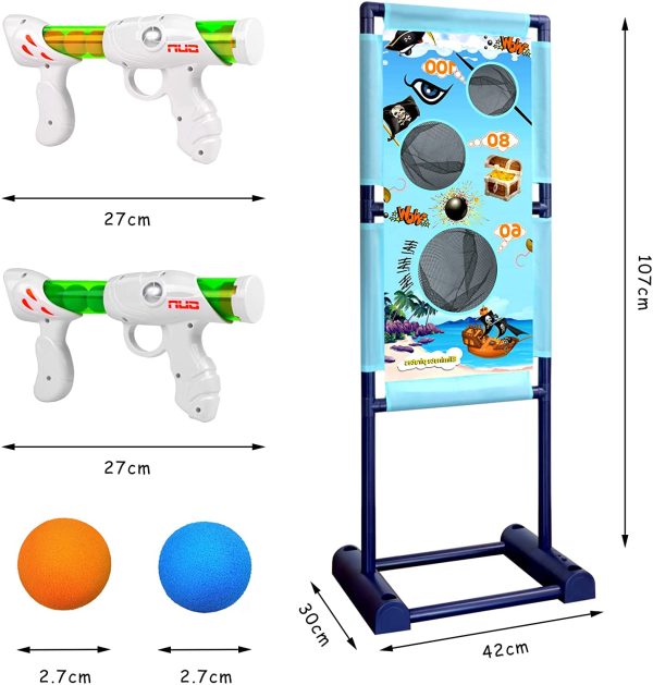 DX DA XIN Giochi di Tiro al Bersaglio per Bambini Include 2 Pistole Giocattolo 18 Proiettili di Schiuma per Ragazzi Compleanno Regalo di Natale Giocattoli per Bambini - immagine 3