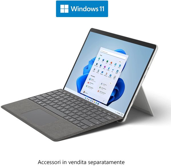 8PQ-00003, Surface Pro 8 - 13" Processore Intel Core i5-1135G7 11?? Gen, 8GB/256GB Intel Evo Wi-Fi Platino - immagine 5