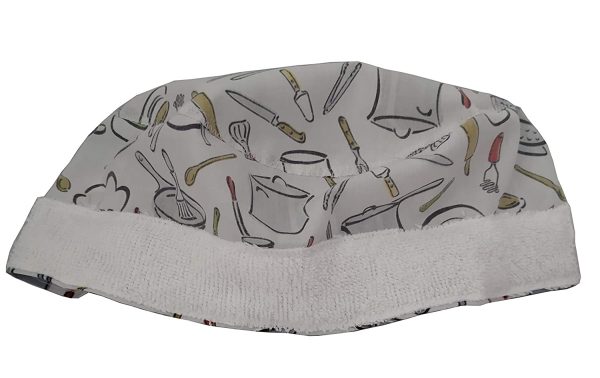 Cappello da cuoco da donna UTENSILI DA CUCINA per Capelli Lunghi Catering Con assorbente sulla fronte Regolabile a piacere senza nodi con tenditore - immagine 6