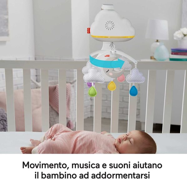 Fisher-Price Giostrina Soffici Nuvolette Con Unit?? Relax, Giocattolo Per Neonati, Multicolore, GRP99 - immagine 4