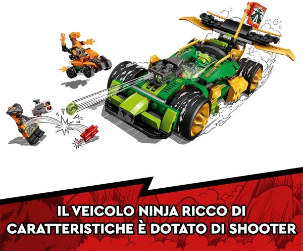 LEGO NINJAGO Auto da Corsa di Lloyd - EVOLUTION, Set per Bambini di 6 Anni con Quad, Guerrieri Serpente e Banner da Collezione, 71763 - immagine 4