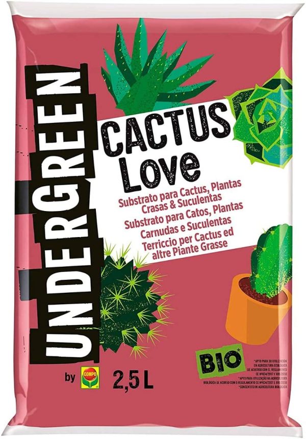 Compo Cactea Terriccio Per Cactacee, Per Una Crescita Omogenea Delle Piante, 5 L & Undergreen Cactus Love, Terriccio Per Cactus E Altre Piante Grasse Da Appartamento O Balcone