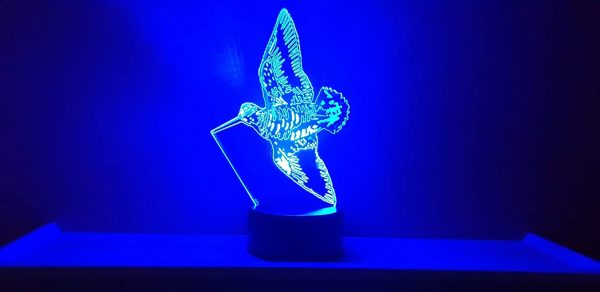 BECCACCIA, Lampada illusione 3D con LED - 7 colori. - immagine 7