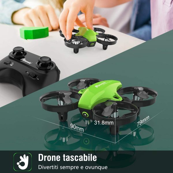 Potensic A20 Mini Drone per Bambini con 3 Batterie, Drone Giocattolo Economico per Bambini e Principianti, Quadricottero RC con Modalità Senza Testa, 3D Flip, Avvio/ Atterraggio con Un Pulsante, Verde - immagine 4