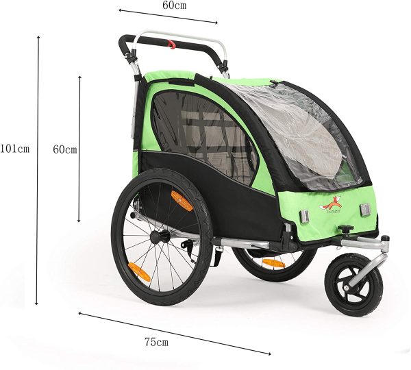 Fiximaster 2020 V2 - Rimorchio per bicicletta, 2 in 1, girevole a 360??, colore: Verde BT502