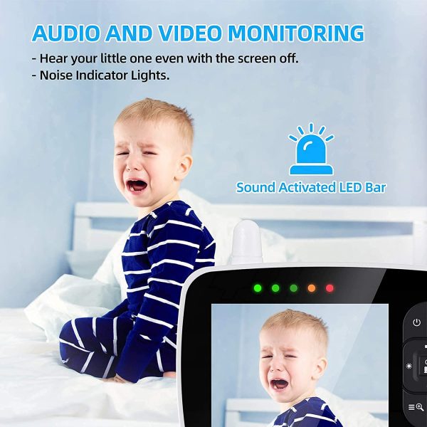 Baby Monitor 3.5 Pollici Baby Video Camera Remota Direzionale 2x Zoom Digitale con Modalit?? ECO Attivazione Vocale Visione Notturna Controllo Remoto Temperatura Stanza Ninne Nanne - immagine 5