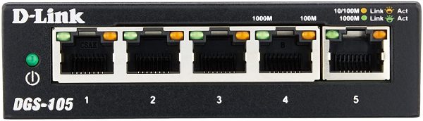 DGS-105 Switch 5 Porte Gigabit, Struttura in Metallo, Nero - immagine 2