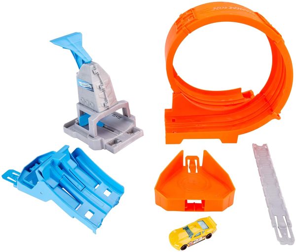 Hot Wheels -Pista Acrobazie nel Loop con Lanciatore Doppio, Rampa a Molla e Macchinina, Giocattolo per Bambini 4+ Anni, GTV13 - immagine 3