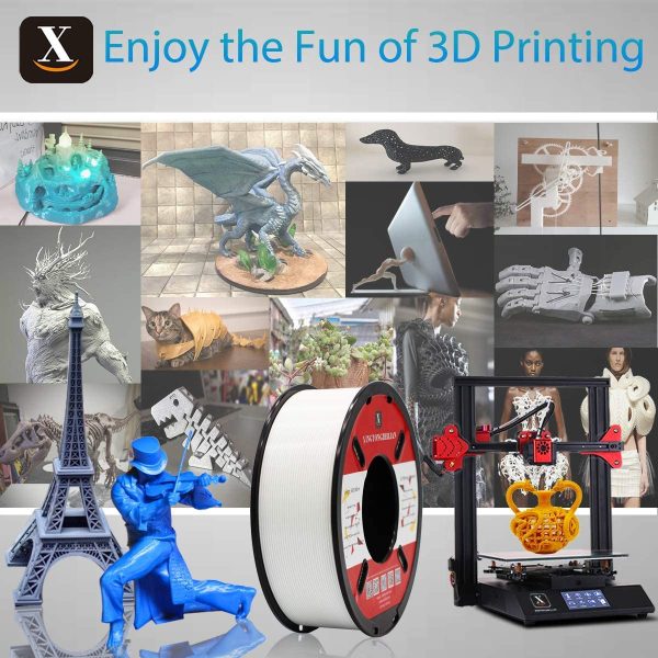 Filamento PLA 1.75mm, XINGTONGZHILIAN 3D Filamento PLA 1.75mm, Materiali di Stampa 3D per Stampante 3D, 1kg 1 Spool, Bianco - immagine 2