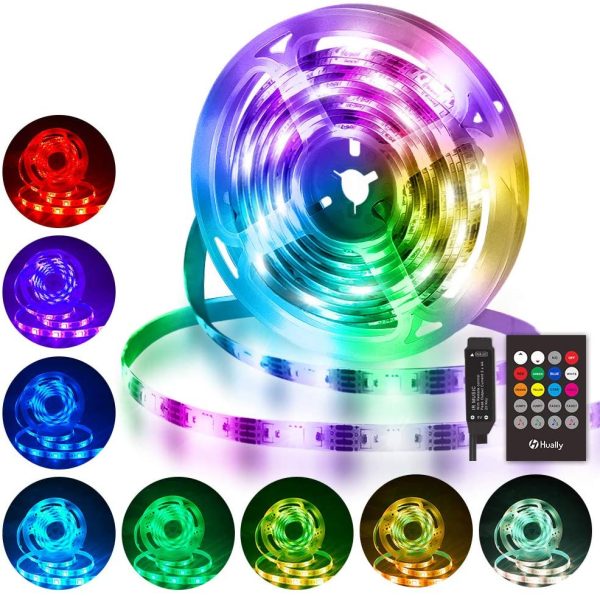 Striscia LED 3M,  90 LEDs Strisce LED RGB 5050 con Telecomando RF,Sincronizza con la musica, 4 Modalit??, Impermeabile USB alimentata LED Striscia per Decorazioni, Cucina, Festa, Natale, Bar ecc - immagine 2