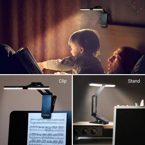 CAHAYA Lampada LED per Leggio Clip-On Ricaricabile Luce per Leggio Musicale con Pinza 10 LED Luminoso Luce Pieghevole Senza Filo Portabile 2 Modalit?? Dura 6 Ore Modello CY0240 - immagine 3