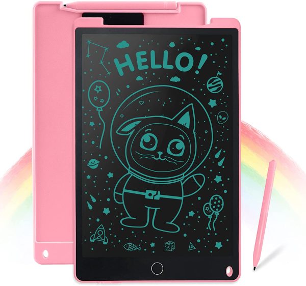 Tavoletta Grafica LCD Scrittura Digitale, 12 pollici Ewriter Tavolo da Disegno Magnetico, Elettronica LCD Writing Tablet Lavagna Cancellabile per Bambini Della Scuola Ufficio Progettist(Rosa) - immagine 7