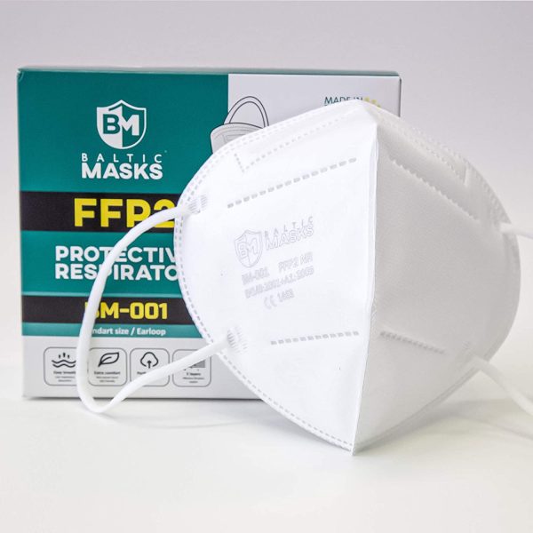 10x Mascherine FFP2 Baltic Masks Bianche, Certificate Ce, Protettiva per Respiratore Monouso FFP2 Sistema di filtrazione a 5 strati> 95% - immagine 6