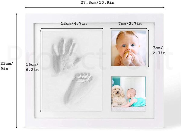 Quadretto Impronta Mani bambino Piedi Idea Regalo Neonato Mamma Argilla Per Nascita Bimbi Kit Calco, Bianca in Legno Impronte Tavolo Parete Porta Foto Piede Bimbo Bambino Manina Piedino Beb?? Piedini - immagine 8