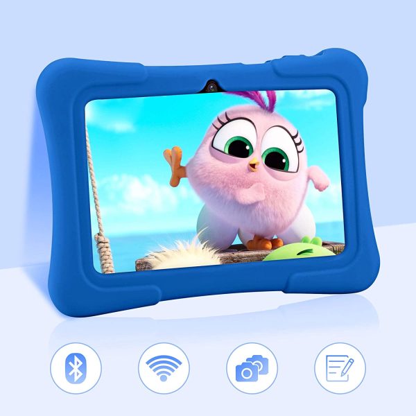 Tablet per bambini Pritom 7 pollici, Quad Core, Android 10, 16GB di ROM, WiFi, Istruzione, giochi, software per bambini preinstallato con custodia per tablet per bambini, controllo genitori (blu) - immagine 2